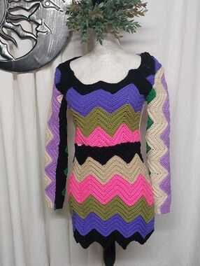 OOAK Afghan Dress, By Caro Uccellino Sustainable Upcycled Fashion
